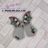 DIGITAL DOWNLOAD Floral Goth Bat Wing Hair Bow 4 SIZES INCLUDED