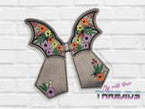 DIGITAL DOWNLOAD Floral Goth Bat Wing Hair Bow 4 SIZES INCLUDED
