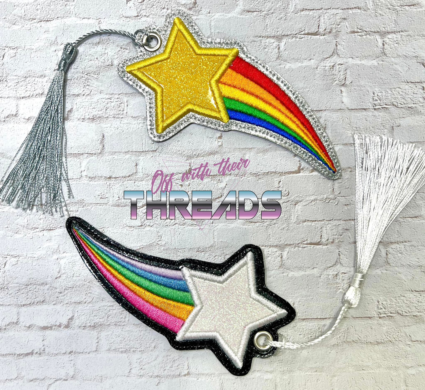 DIGITAL DOWNLOAD Applique Shooting Star Bookmark Ornament Gift Tag Bag Tag
