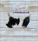 5x6 DIGITAL DOWNLOAD 3D Bat Key Holder Snap Tab Key Chain