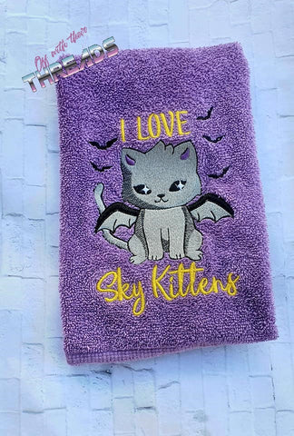 DIGITAL DOWNLOAD I Love Sky Kittens Cat Bat 3 SIZES INCLUDED