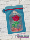 DIGITAL DOWNLOAD 3D Shaker ITH Rose Zipper Bag Lined and Unlined
