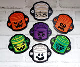 DIGITAL DOWNLOAD Halloween Bucket Hair Accessory Bun Cover BUNDLE 7 DESIGNS INCLUDED