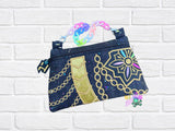 DIGITAL DOWNLOAD Applique Golden Clutch Applique Zipper Bag Lined and Unlined