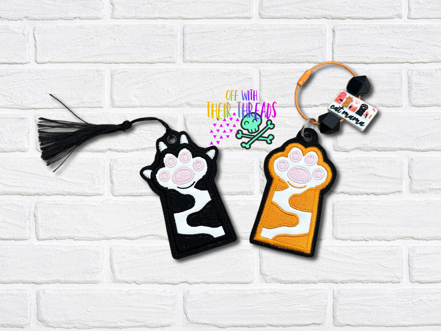 DIGITAL DOWNLOAD Kitty Cat Paw Bookmark Bag Tag Ornament