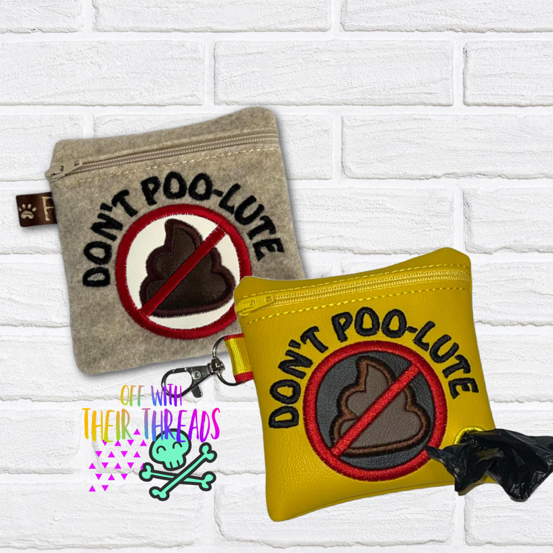 Digital Download 5x5 Applique Dont Poo Lute Poo Bag Holder Off With