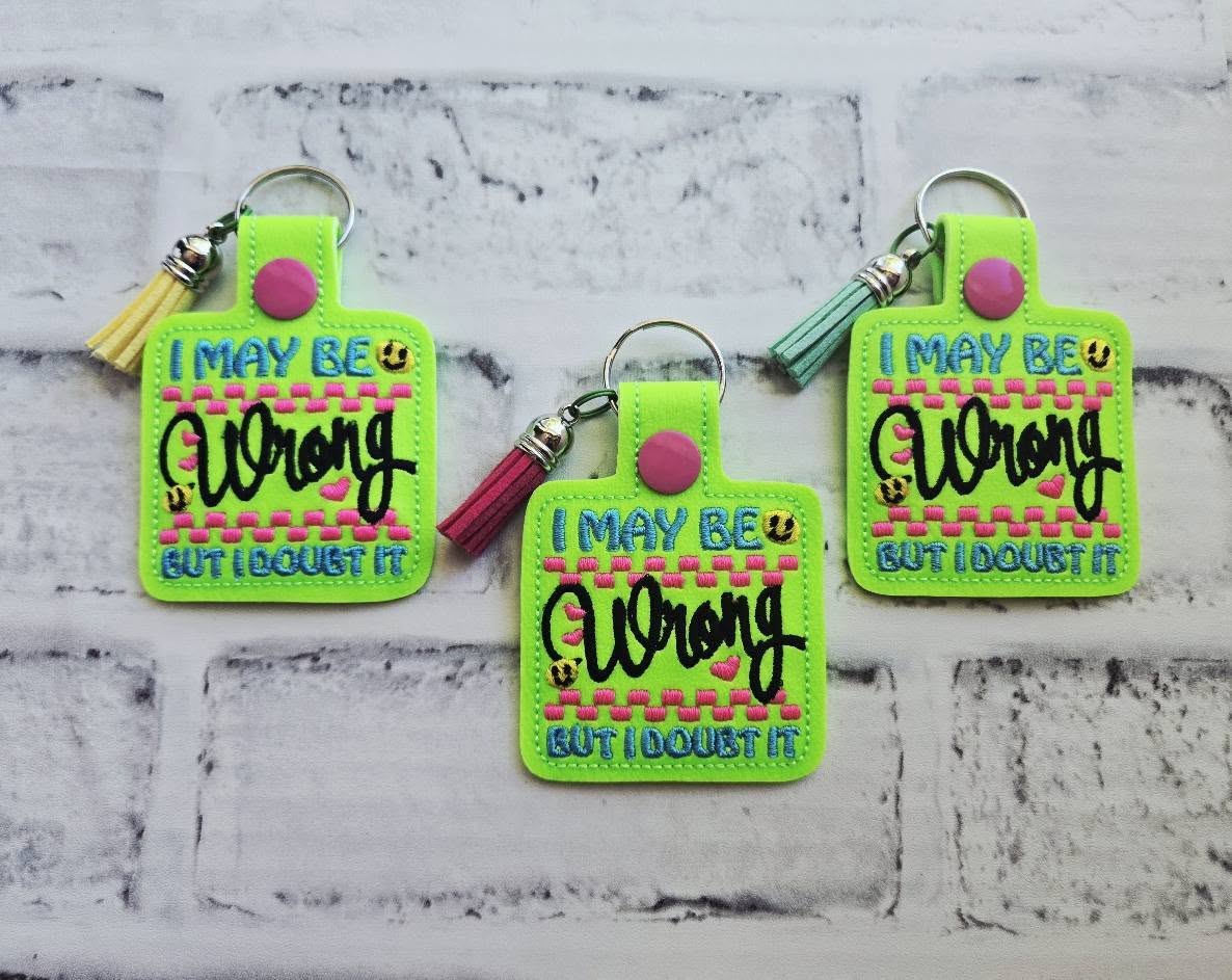 DIGITAL DOWNLOAD May Be Wrong Snap Tab Keychain