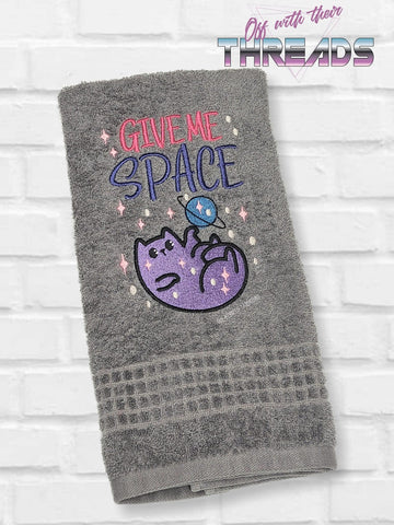 DIGITAL DOWNLOAD Give Me Space Kitty Cat 3 SIZES INCLUDED