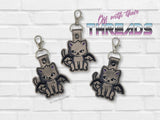 DIGITAL DOWNLOAD Sky Kitten Cat Bat Key Chain Snap Tab