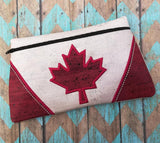 DIGITAL DOWNLOAD Maple Clutch Canada Canadian Flag Zippered Bag Lined and Unlined