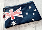DIGITAL DOWNLOAD Australian Flag Clutch Applique Zipper Bag Lined and Unlined Versions