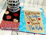 DIGITAL DOWNLOAD ITH Coffee Then Teach Applique Design Set 3 SIZES INCLUDED
