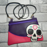 DIGITAL DOWNLOAD Applique Sugar Skull Clutch Zippered Bag