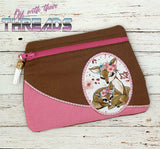 DIGITAL DOWNLOAD Oval Frame Applique Zipper Bag Lined and Unlined