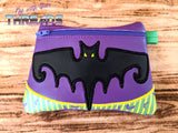 DIGITAL DOWNLOAD Bat Applique Zipper Clutch Lined and Unlined