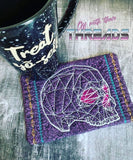 DIGITAL DOWNLOAD Geometric Skull Mug Rug and Place Mat Set 4 SIZES
