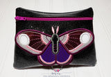 DIGITAL DOWNLOAD Applique Moth Zipper Bag Lined and Unlined