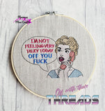 DIGITAL DOWNLOAD Not Very Talky Today Sketch Design 4 SIZES INCLUDED