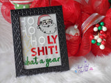 DIGITAL DOWNLOAD 4x4 Ho Ho Ho What A Year Santa Sketch Design 2 SIZES INCLUDED