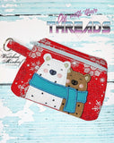 DIGITAL DOWNLOAD Cozy Bears Clutch Applique Zipper Bag Lined and Unlined