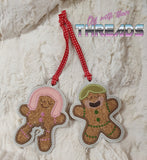 DIGITAL DOWNLOAD Naughty Gingerbread Couple Ornament Set Eat Me Applique