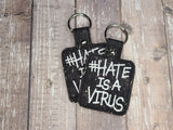 DIGITAL DOWNLOAD Hate Is A Virus Snap Tab Keychain