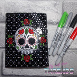 DIGITAL DOWNLOAD Applique Sugar Skull A6 Notebook Holder Cover