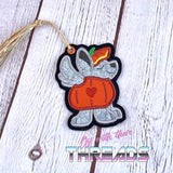 DIGITAL DOWNLOAD Applique Halloween Pumpkin Dog Bookmark
