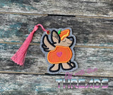 DIGITAL DOWNLOAD Applique Halloween Pumpkin Dog Bookmark