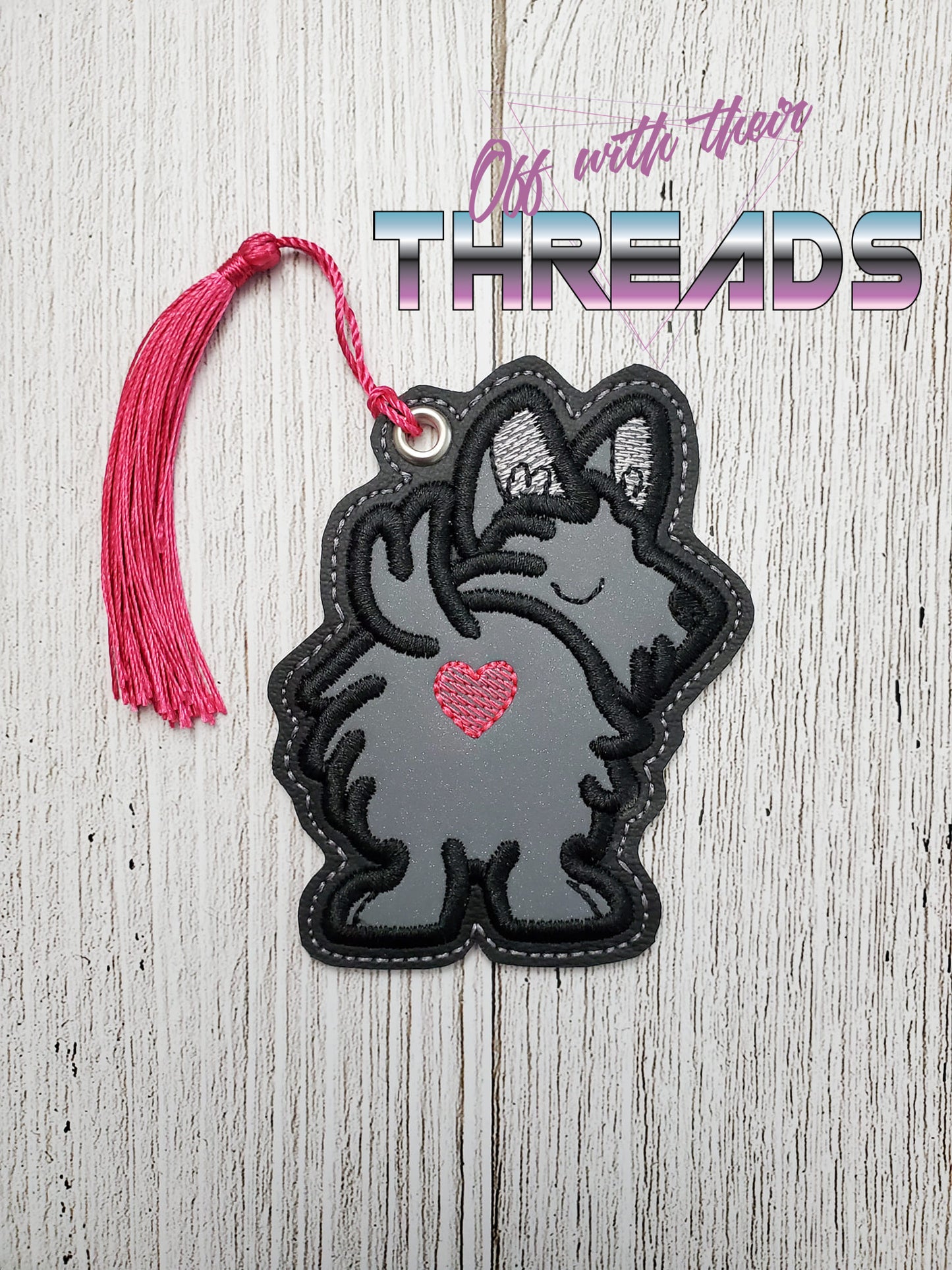 DIGITAL DOWNLOAD Applique Scottish Terrier Bookmark Gift Tag Ornament