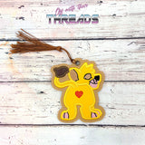 DIGITAL DOWNLOAD Applique Lion Cub Bookmark Gift Card Ornament