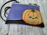 DIGITAL DOWNLOAD Applique Pumpkin Clutch Zipper Bag Lined and Unlined