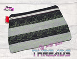 DIGITAL DOWNLOAD Quilted Skull Clutch Applique Zipper Bag LINED