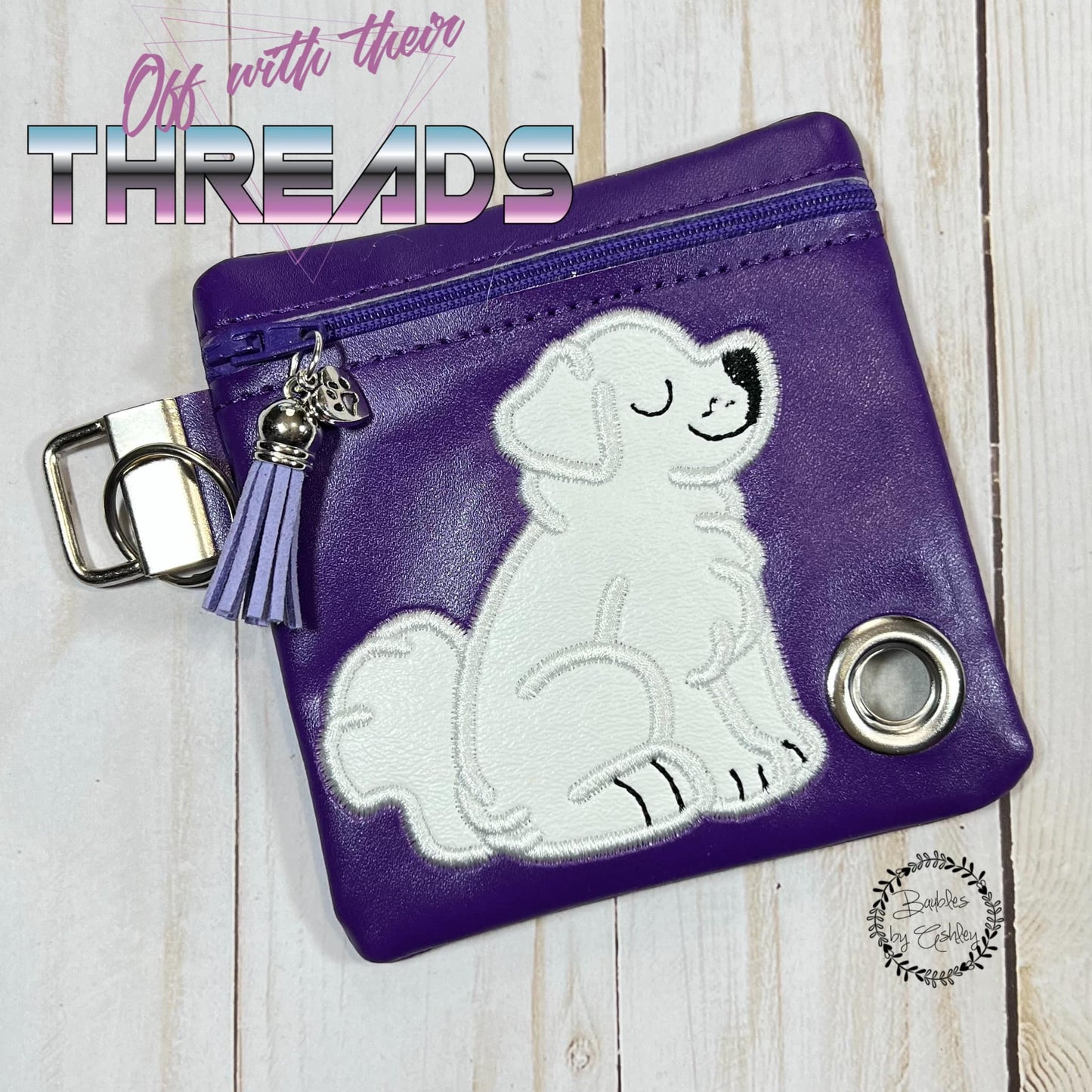 DIGITAL DOWNLOAD 5x5 ITH Applique Great Pyrenees Waste Bag and 4x4 Stand Alone