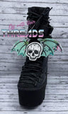 DIGITAL DOWNLOAD ITH 5x7 Skull Wings Shoe Boot Lace on Charms