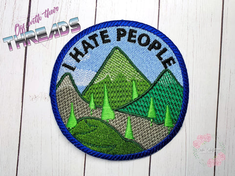 DIGITAL DOWNLOAD I Hate People Patch 3 SIZES INCLUDED