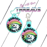 DIGITAL DOWNLOAD Nobody Cares Alpaca Snap Tab Key Chain and Eyelet Set