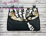 DIGITAL DOWNLOAD Applique Skeleton Hand Envelope Clutch  Lined and Unlined