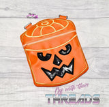 DIGITAL DOWNLOAD Applique Boo Bucket Zipper Bag Set and Bonus With Charm 3 DESIGNS AND ALL 4 SIZES INCLUDED