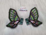 DIGITAL DOWNLOAD Skull Butterfly Wings Shoe Boot SATIN AND BEAN STITCH EYELET OPTIONS INCLUDED