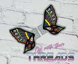 DIGITAL DOWNLOAD Skull Butterfly Wings Shoe Boot SATIN AND BEAN STITCH EYELET OPTIONS INCLUDED