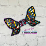 DIGITAL DOWNLOAD Skull Butterfly Wings Shoe Boot SATIN AND BEAN STITCH EYELET OPTIONS INCLUDED