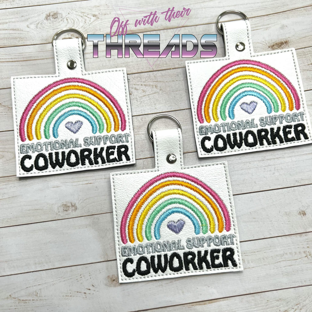 DIGITAL DOWNLOAD Emotional Support Coworker Snap Tab Key Chain – Off With  Their Threads