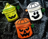 DIGITAL DOWNLOAD 7x10 Applique Boo Bucket Zipper Bag Set 3 Designs