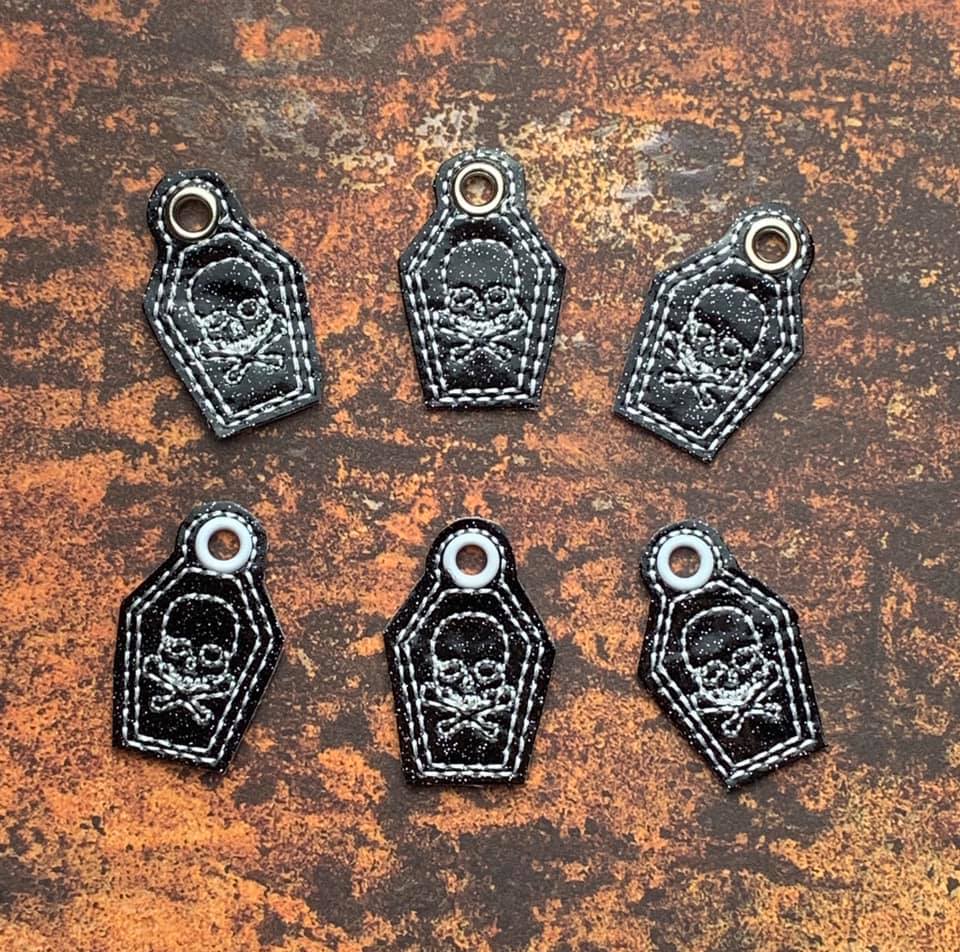 4x4 DIGITAL DOWNLOAD Skull Coffin Zipper Pull Charm Single and Multi – Off  With Their Threads