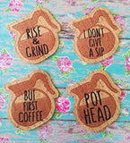 DIGITAL DOWNLOAD 4x4 Coffee Talk Coaster Set 2