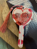 4x4 DIGITAL DOWNLOAD You Suck Lollipop Bookmark Ornament Optional Applique