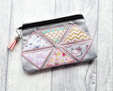 DIGITAL DOWNLOAD Triangulate Clutch Applique Zippered Bag Lined and Unlined