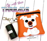 DIGITAL DOWNLOAD 5x5 ITH Applique Ghost Dog Poo Zipper Bag Lined and Unlined