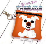 DIGITAL DOWNLOAD 5x5 ITH Applique Ghost Dog Poo Zipper Bag Lined and Unlined